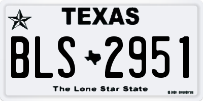 TX license plate BLS2951