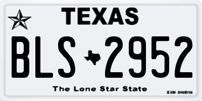 TX license plate BLS2952