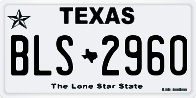 TX license plate BLS2960