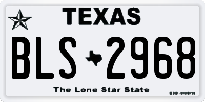 TX license plate BLS2968