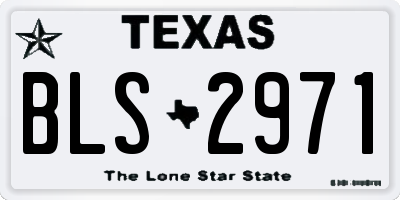 TX license plate BLS2971