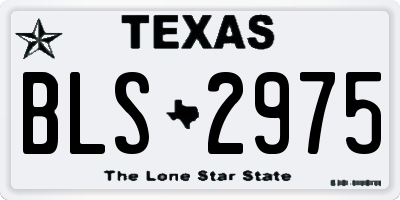 TX license plate BLS2975