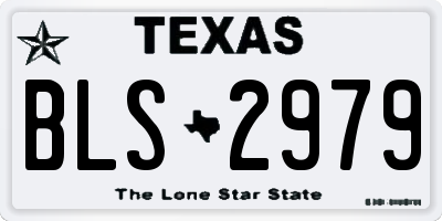 TX license plate BLS2979