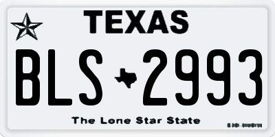 TX license plate BLS2993