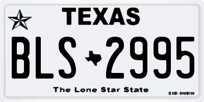 TX license plate BLS2995