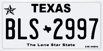 TX license plate BLS2997