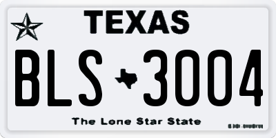 TX license plate BLS3004