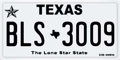 TX license plate BLS3009
