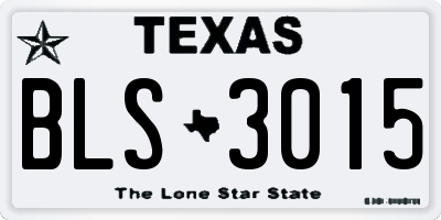 TX license plate BLS3015