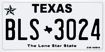 TX license plate BLS3024