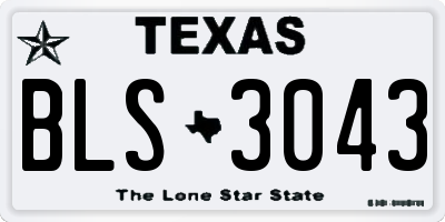 TX license plate BLS3043