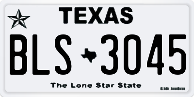 TX license plate BLS3045