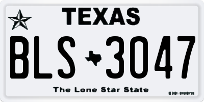 TX license plate BLS3047