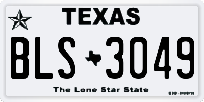 TX license plate BLS3049