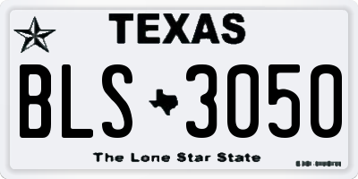 TX license plate BLS3050