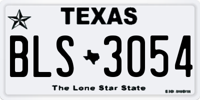 TX license plate BLS3054