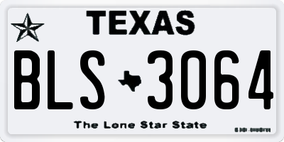 TX license plate BLS3064