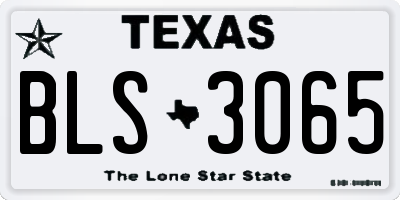 TX license plate BLS3065