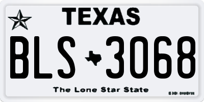 TX license plate BLS3068