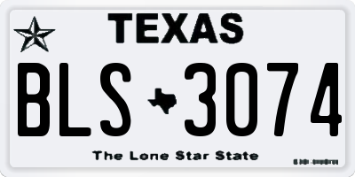 TX license plate BLS3074