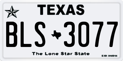TX license plate BLS3077