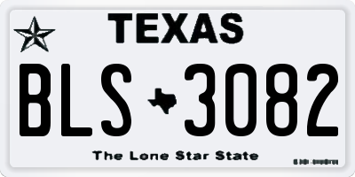 TX license plate BLS3082