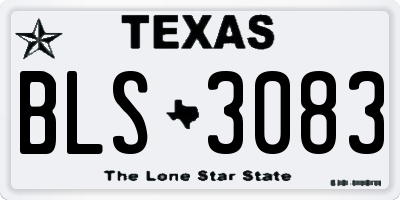 TX license plate BLS3083