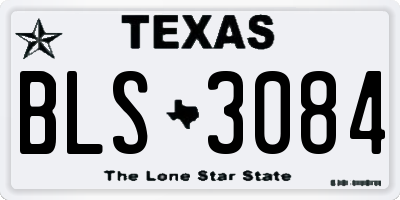 TX license plate BLS3084