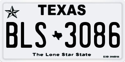 TX license plate BLS3086