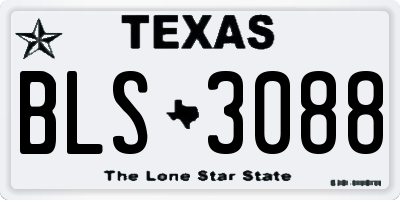 TX license plate BLS3088