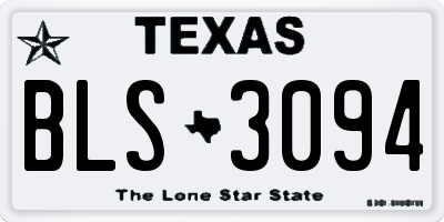 TX license plate BLS3094