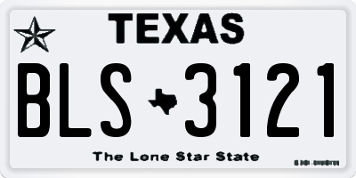 TX license plate BLS3121