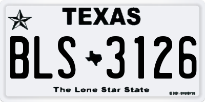 TX license plate BLS3126
