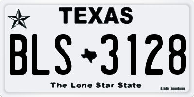 TX license plate BLS3128