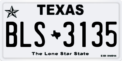 TX license plate BLS3135