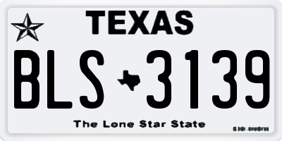 TX license plate BLS3139