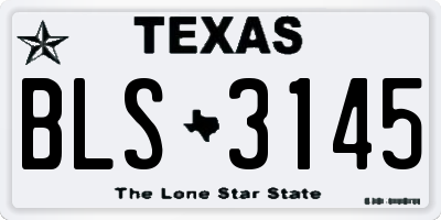 TX license plate BLS3145