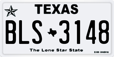 TX license plate BLS3148