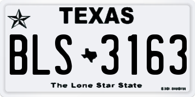 TX license plate BLS3163