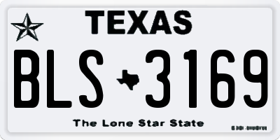 TX license plate BLS3169