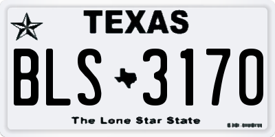 TX license plate BLS3170