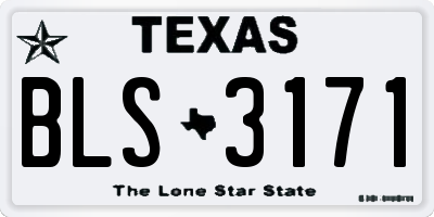 TX license plate BLS3171