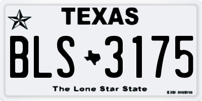 TX license plate BLS3175