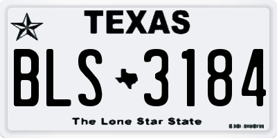 TX license plate BLS3184