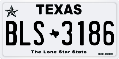 TX license plate BLS3186
