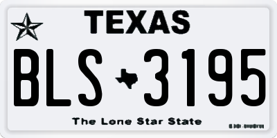 TX license plate BLS3195