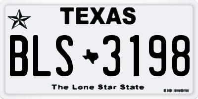 TX license plate BLS3198