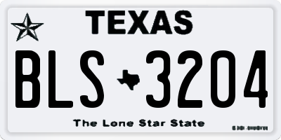 TX license plate BLS3204