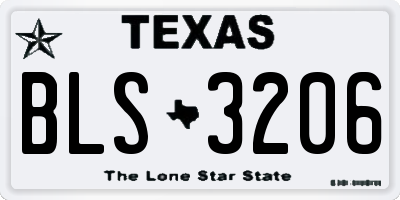 TX license plate BLS3206