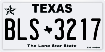 TX license plate BLS3217